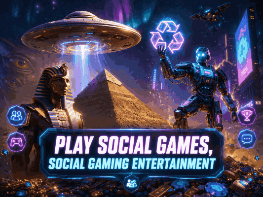 Stylized image representing social gaming